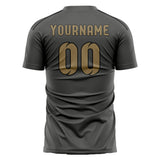 Custom Dark Grey Light Khaki Soccer Jersey