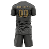 Custom Dark Grey Light Khaki Soccer Set