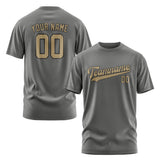 Custom Dark Grey Light Khaki T-Shirt