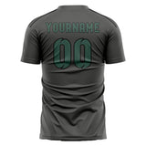 Custom Dark Grey Blue Green Soccer Jersey