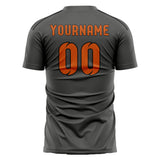 Custom Dark Grey Orange Soccer Jersey