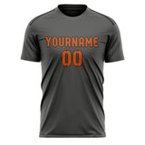 Custom Dark Grey Orange Soccer Jersey
