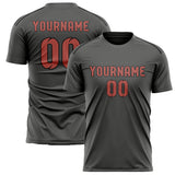 Custom Dark Grey Copper Rose Soccer Jersey