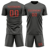 Custom Dark Grey Copper Rose Soccer Set