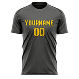Custom Dark Grey Gold Soccer Jersey