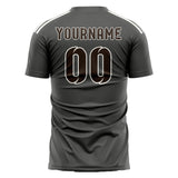 Custom Dark Grey Brown Soccer Jersey