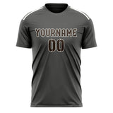 Custom Dark Grey Brown Soccer Jersey