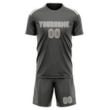 Custom Dark Grey Gray Soccer Set