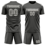 Custom Dark Grey Gray Soccer Set