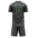 Custom Dark Grey Green Soccer Set