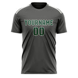 Custom Dark Grey Green Soccer Jersey