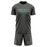 Custom Dark Grey Green Soccer Set