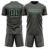 Custom Dark Grey Green Soccer Set