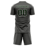Custom Dark Grey Dark Green Soccer Set