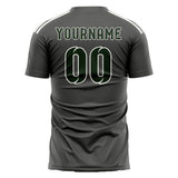 Custom Dark Grey Dark Green Soccer Jersey