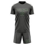 Custom Dark Grey Dark Green Soccer Set