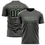 Custom Dark Grey Dark Green Soccer Jersey