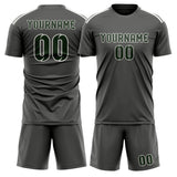 Custom Dark Grey Dark Green Soccer Set
