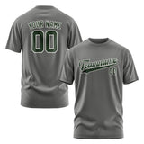 Custom Dark Grey Dark Green T-Shirt