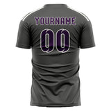 Custom Dark Grey Purple Soccer Jersey