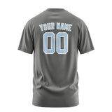 Custom Dark Grey Light Blue T-Shirt