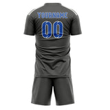 Custom Dark Grey Sky Blue Soccer Set