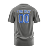 Custom Dark Grey Sky Blue T-Shirt
