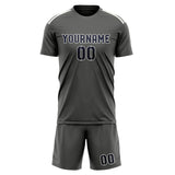Custom Dark Grey Navy Soccer Set
