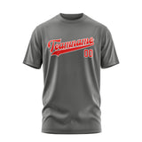 Custom Dark Grey Orange Red T-Shirt