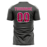 Custom Dark Grey Pink Soccer Jersey