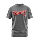 Custom Dark Grey Red T-Shirt