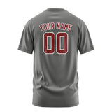 Custom Dark Grey Crimson Red T-Shirt