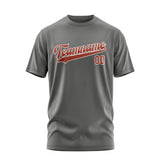 Custom Dark Grey Coral Red T-Shirt