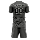 Custom Dark Grey Black Soccer Set