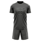 Custom Dark Grey Black Soccer Set