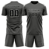 Custom Dark Grey Black Soccer Set