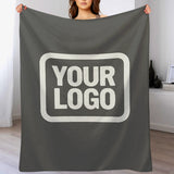 Custom Dark Gray White Blanket