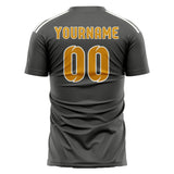 Custom Dark Grey Yellow Soccer Jersey