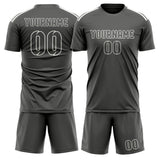 Custom Dark Grey Dark Grey Soccer Set