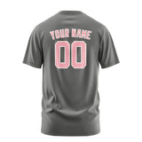 Custom Dark Grey Light Pink T-Shirt