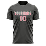 Custom Dark Grey Light Pink Soccer Jersey