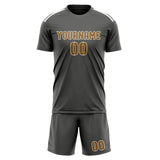 Custom Dark Grey Khaki Soccer Set