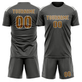 Custom Dark Grey Khaki Soccer Set