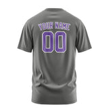 Custom Dark Grey Light Purple T-Shirt
