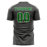 Custom Dark Grey Emerald Green Soccer Jersey