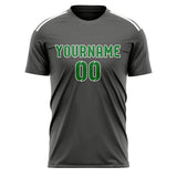 Custom Dark Grey Emerald Green Soccer Jersey