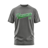 Custom Dark Grey Emerald Green T-Shirt