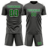 Custom Dark Grey Emerald Green Soccer Set