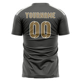 Custom Dark Grey Light Khaki Soccer Jersey