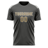 Custom Dark Grey Light Khaki Soccer Jersey